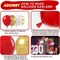 Red and Gold White Balloon Garland Arch Kit, 187Pcs Explosion Star Balloons Red White Metallic Gold Confetti Latex Balloon